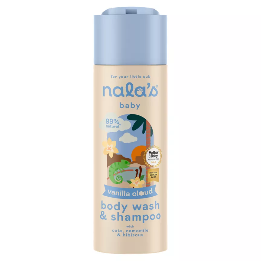 Nala's Baby Vanilla Cloud Body Wash & Shampoo with Oats, Camomile & Hibiscus 200ml