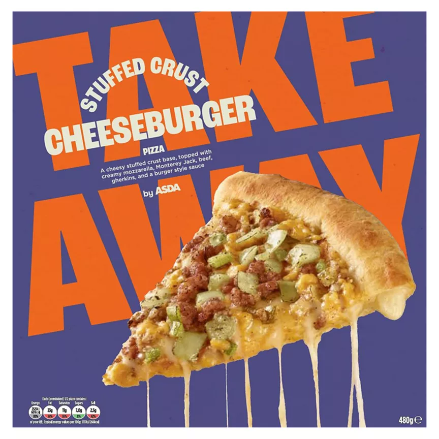 ASDA Takeaway Stuffed Crust Cheeseburger Pizza 480g