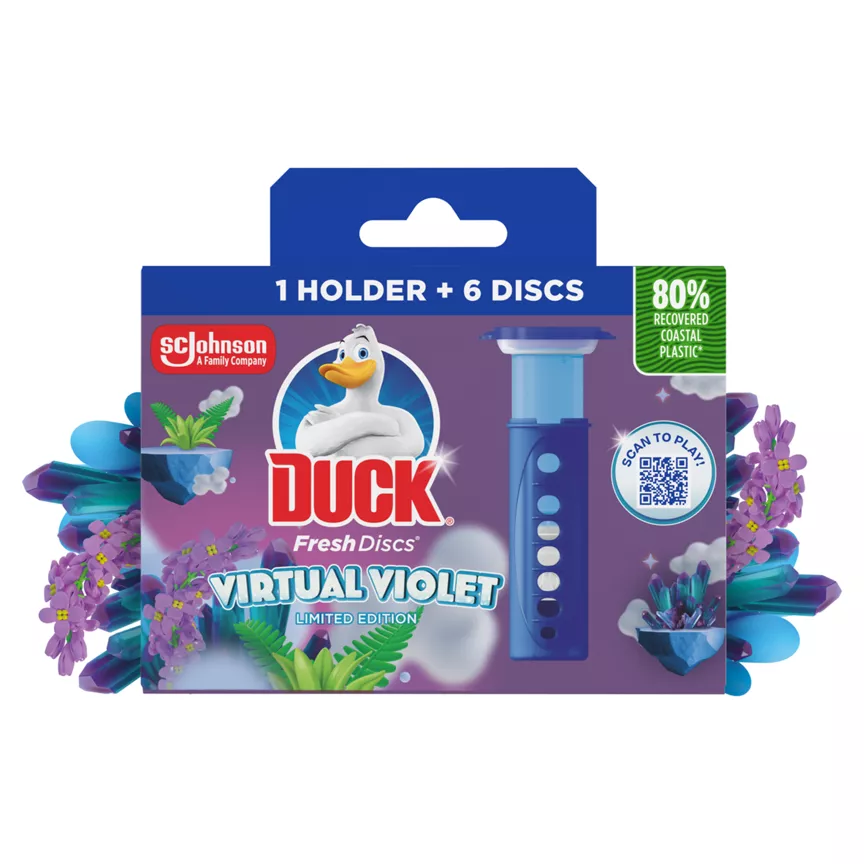 Duck Fresh Disc Holder & Refill Starter Kit Virtual Violet 36ml
