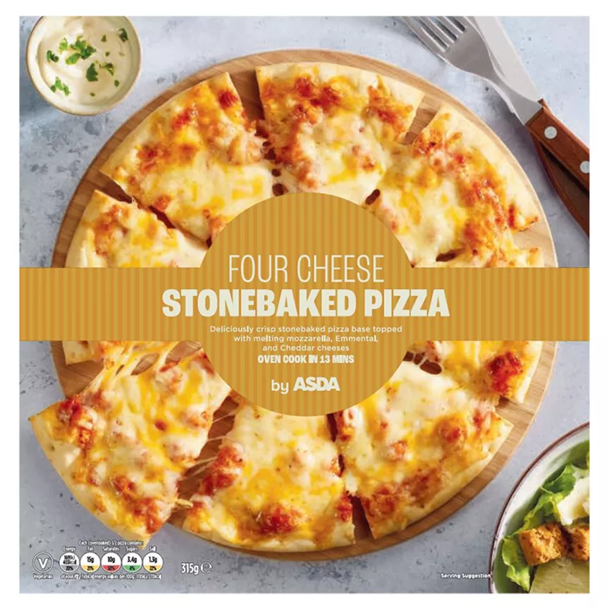 ASDA Four Cheese Stone Baked Pizza 315g