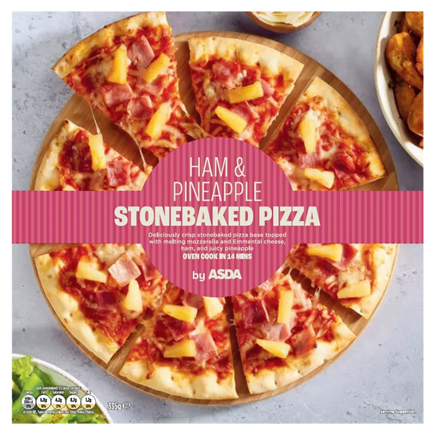ASDA Ham & Pineapple Stonebaked Pizza 335g