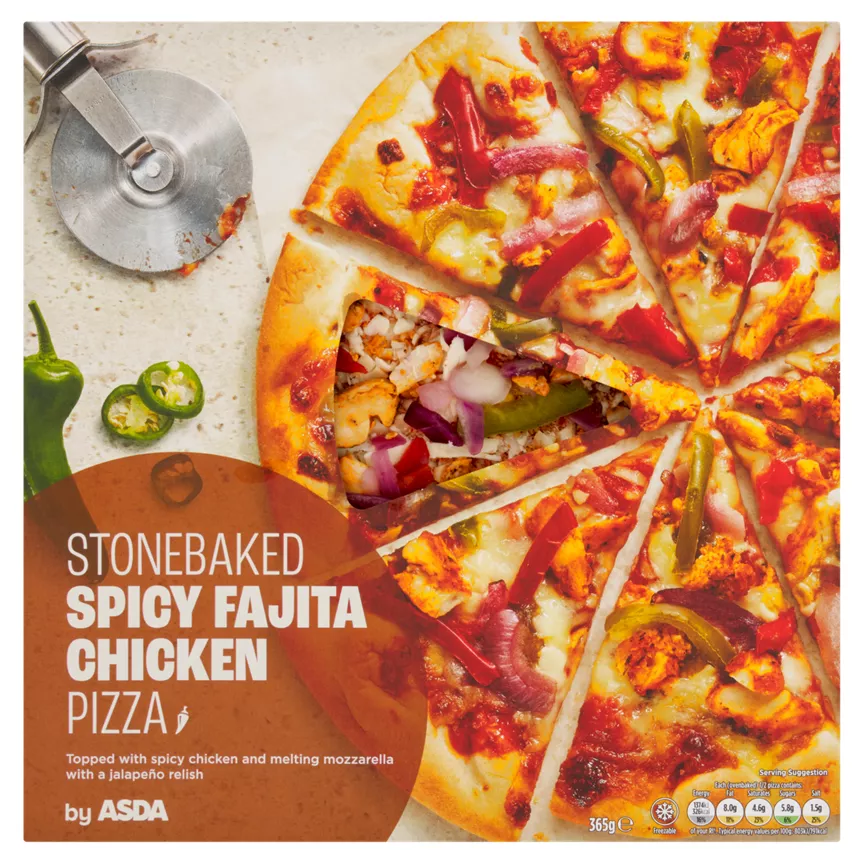 ASDA Stonebaked Spicy Fajita Chicken Pizza 365g