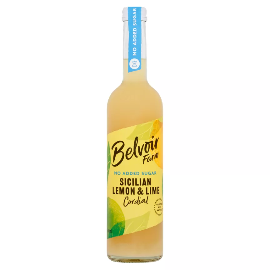Belvoir Farm No Added Sugar Sicilian Lemon & Lime Cordial 500ml