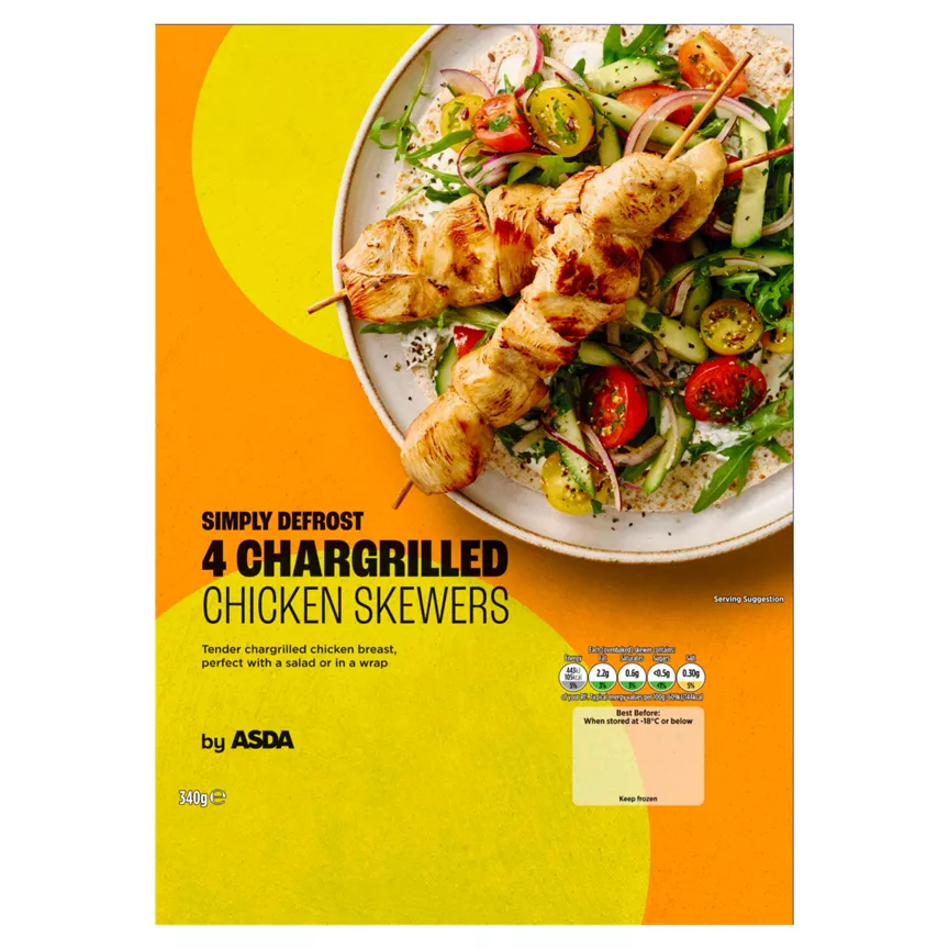 ASDA 4 Chargrilled Chicken Skewers 340g