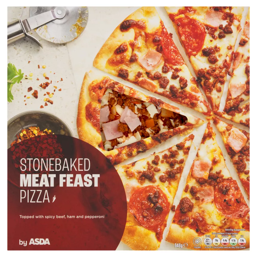 ASDA Stonebaked Meat Feast Pizza 348g