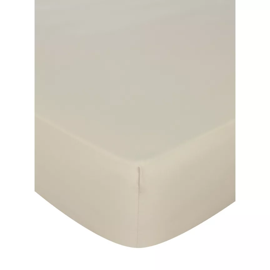 George Home Cream Plain Fitted Sheet - Single