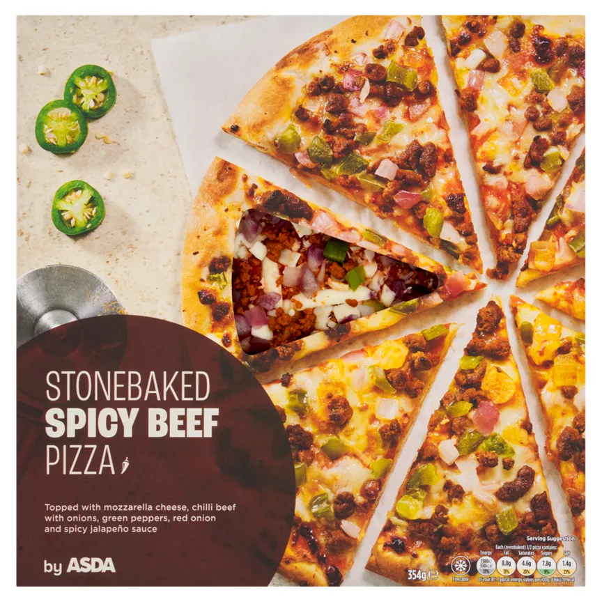 ASDA Stonebaked Spicy Beef Pizza 354g