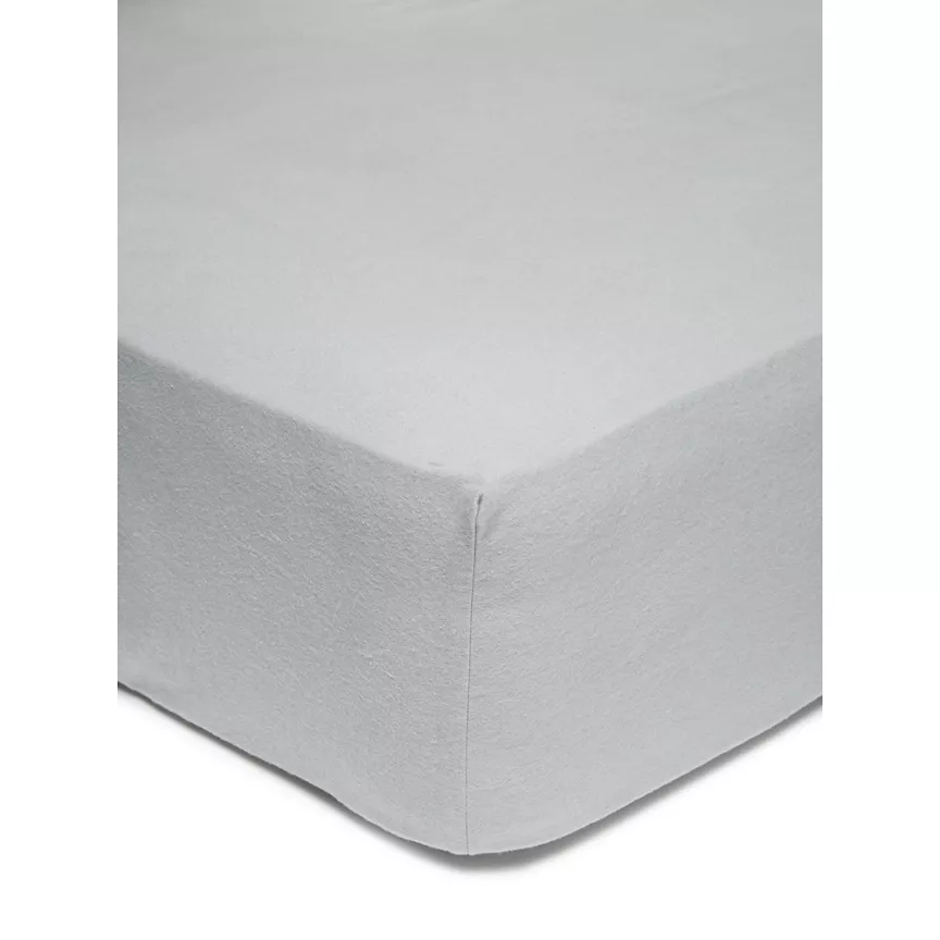 George Home Brushed Cotton Plain Fitted Sheet - Single