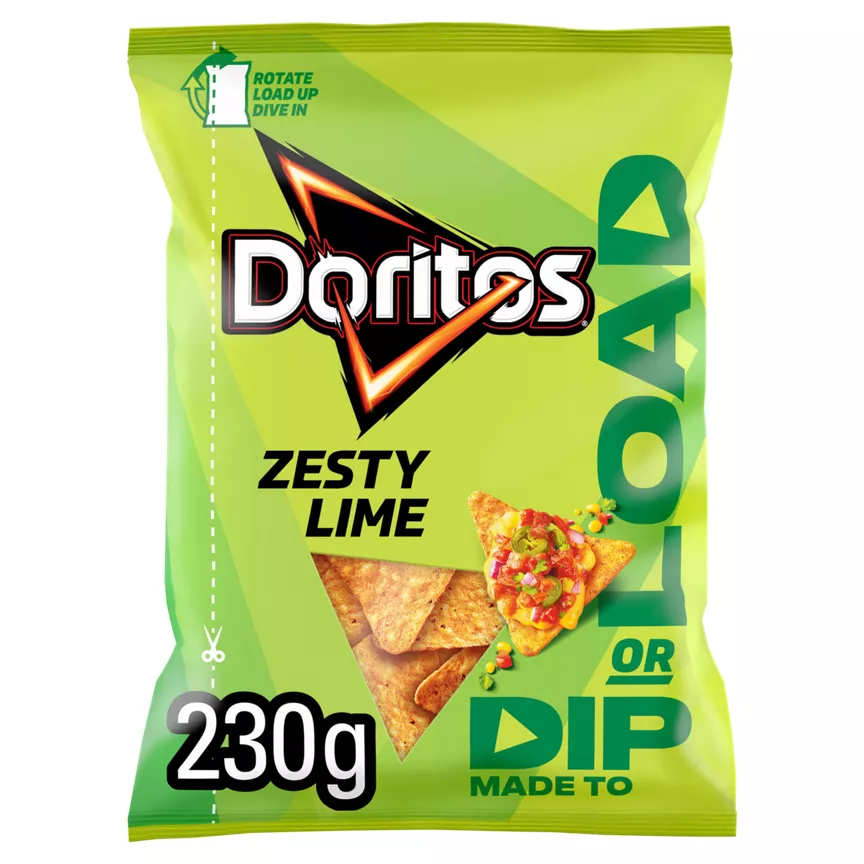 Doritos Dip or Load Zesty Lime Tortilla Chips Sharing Crisps 230g