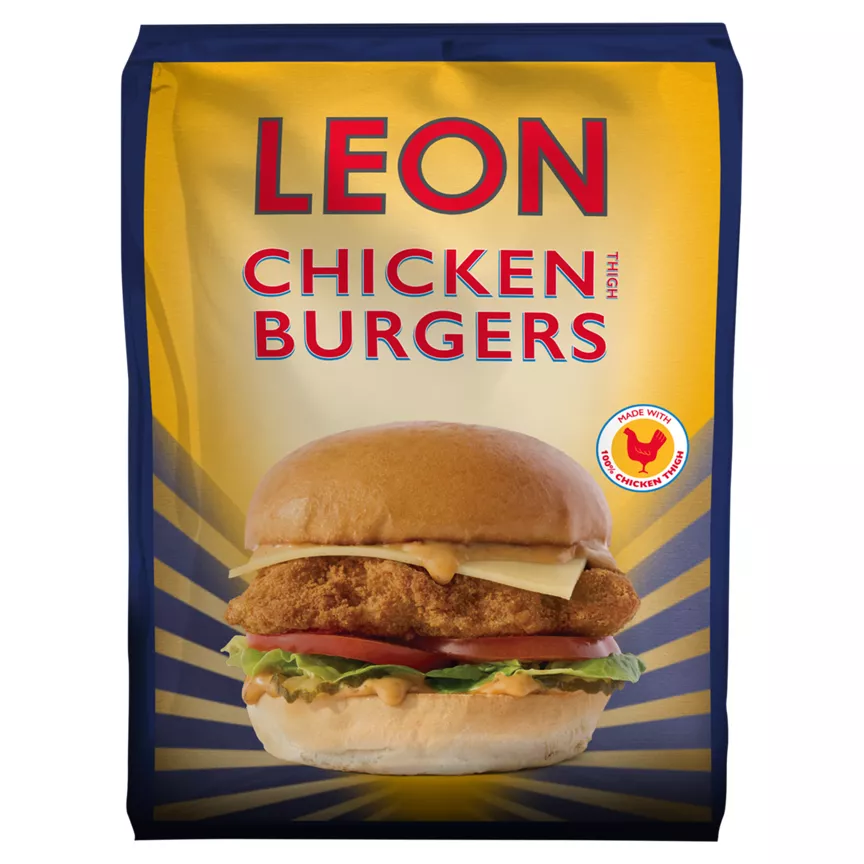 Leon Chicken Thigh Burgers 460g