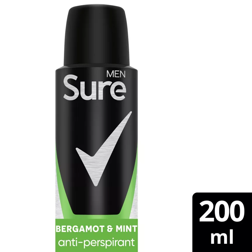 Sure Men Anti-Perspirant Aerosol Bergamot & Mint 200 ml