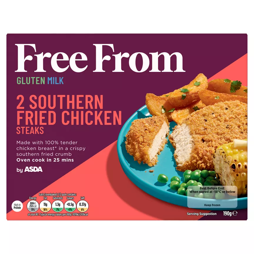 Free From by Asda 2 Southern Fried Chicken Steaks 190g