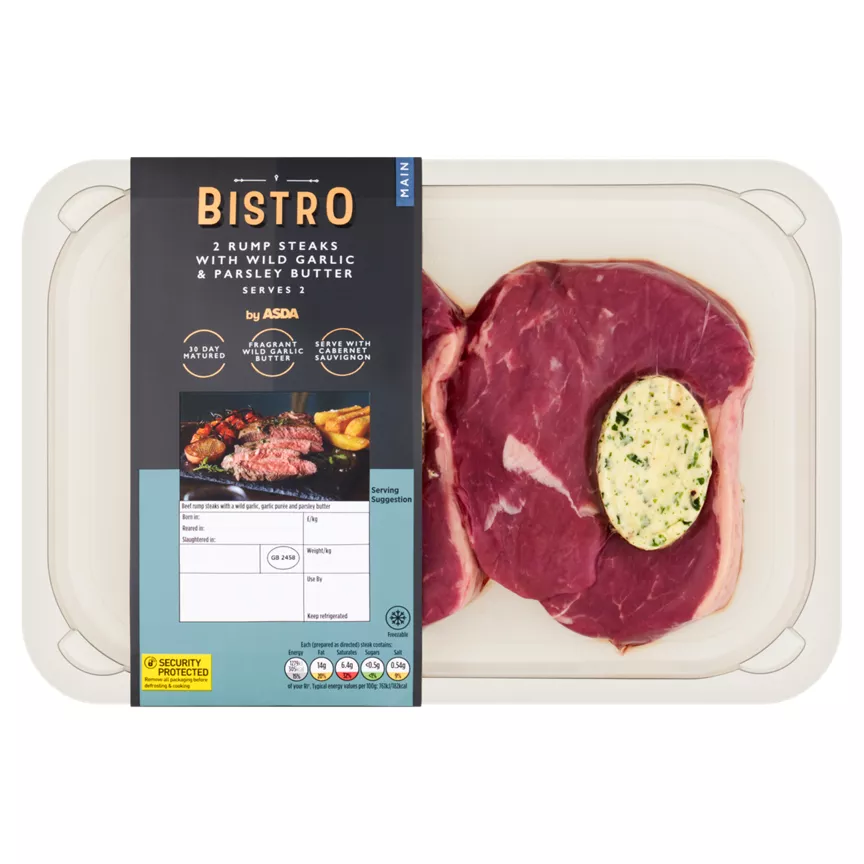 Bistro by ASDA 2 Rump Steaks with Wild Garlic & Parsley Butter