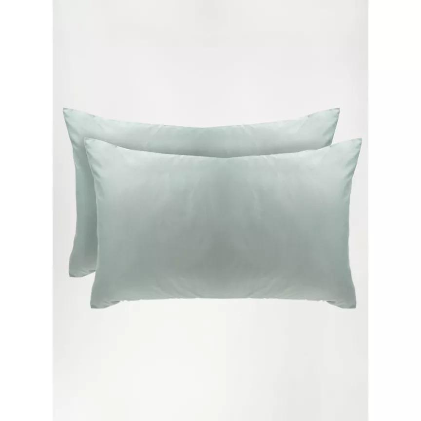 George Home Sage Green Plain Pillowcase Pair -