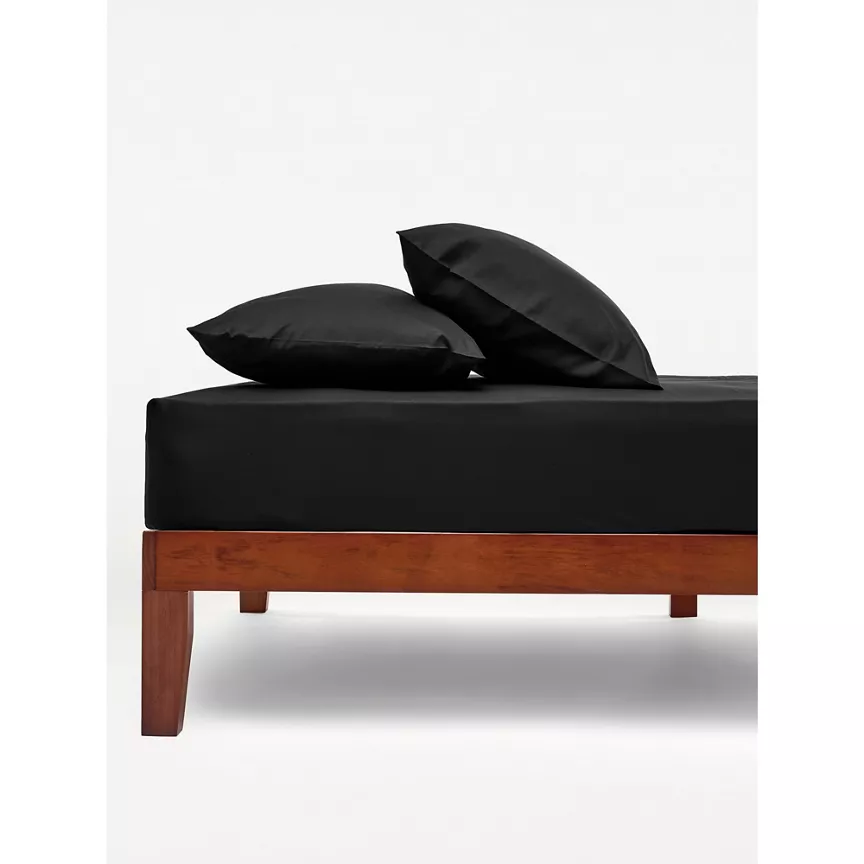 George Home Black Plain Fitted Sheet - King
