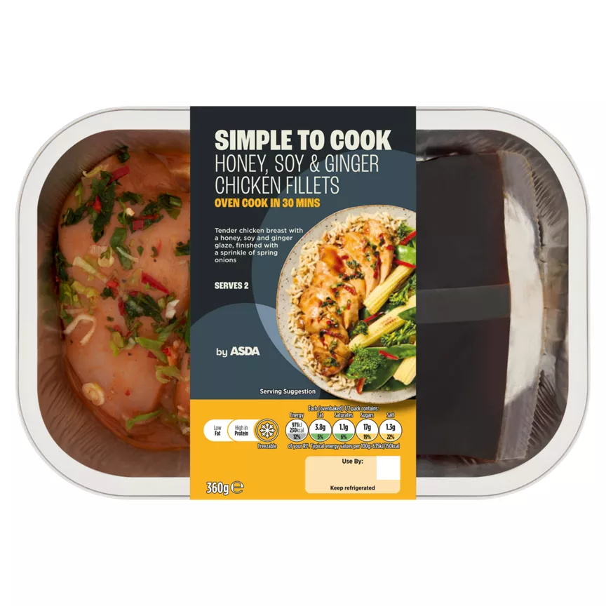 ASDA Simple to Cook Honey, Soy & Ginger Chicken Fillets 360g