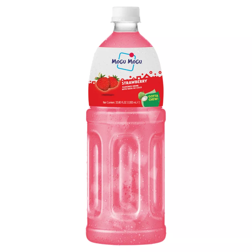 Mogu Mogu Strawberry Flavored Drink with Nata De Coco 1,000ml