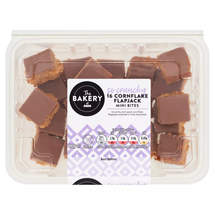 The BAKERY at ASDA 16 Cornflake Flapjack Mini Bites 192g