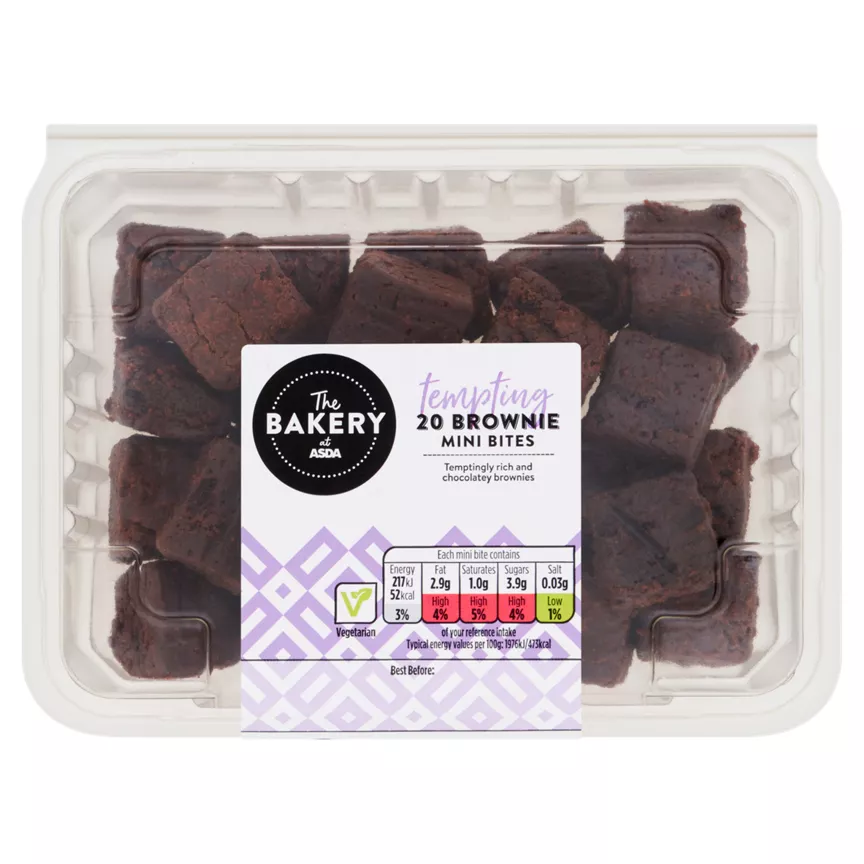 The BAKERY at ASDA Tempting 20 Brownie Mini Bites