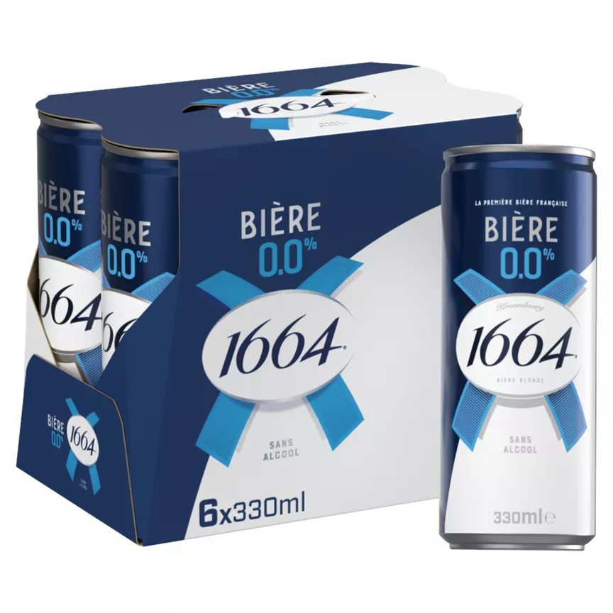 Kronenbourg 1664 Biere 0.0% Alcohol Free Beer Can 6x330ml