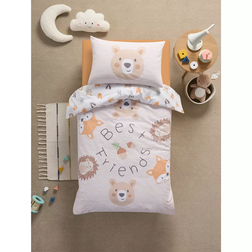 George Home Natural Banks Bear Toddler Duvet Set
