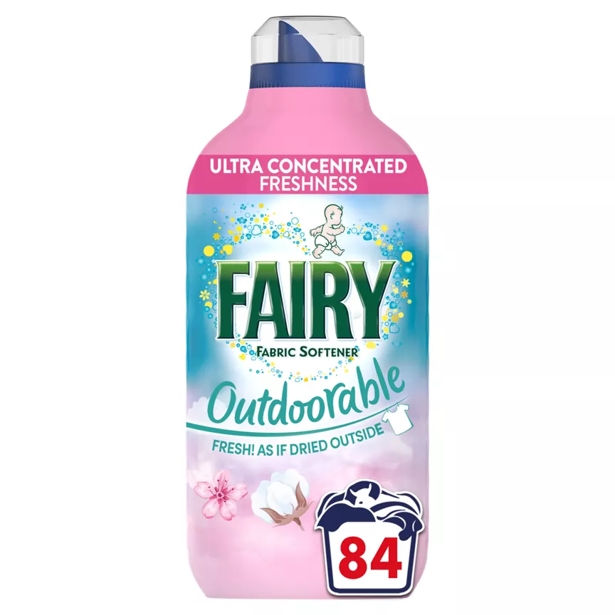Fairy Outdoorable Fabric Conditioner, Cherry Blossom and Nordic Cotton, 84 Washes, Sensitive Skin