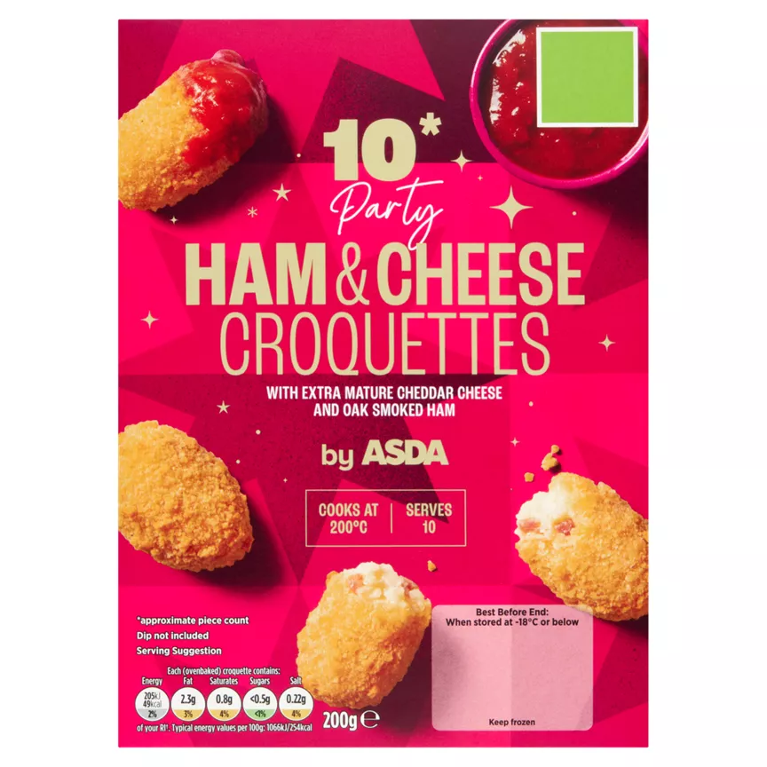 ASDA 10 Party Ham & Cheese Croquettes 200g