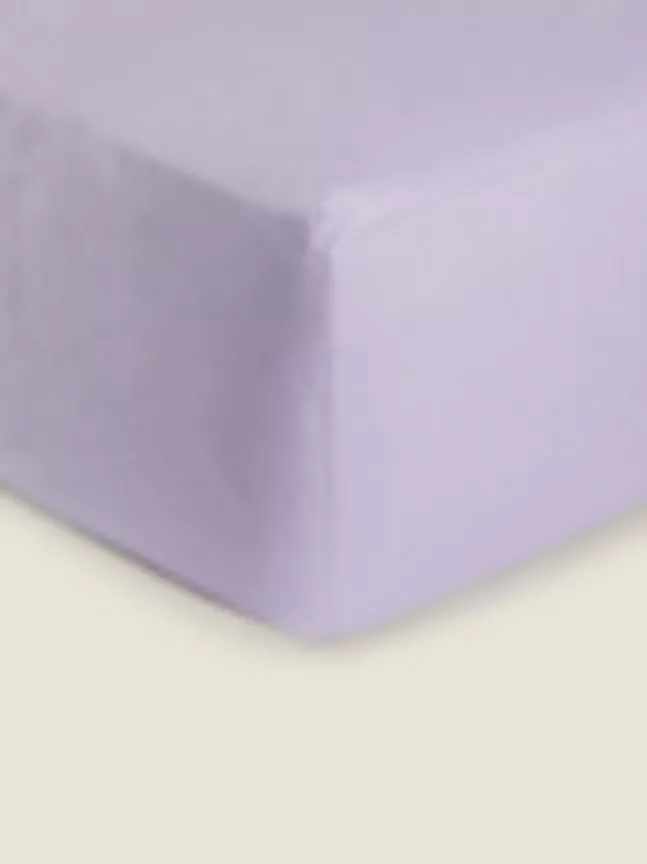 George Home Lilac Plain Fitted Sheet Single