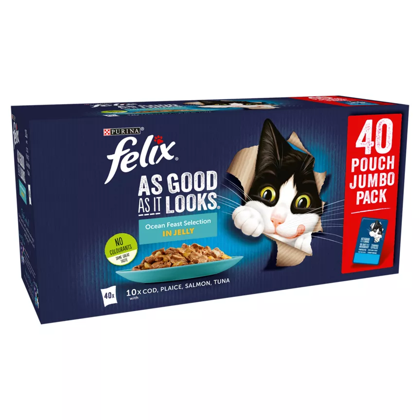 Felix As Good As it Looks Ocean Feasts Wet Cat Food 40x85g