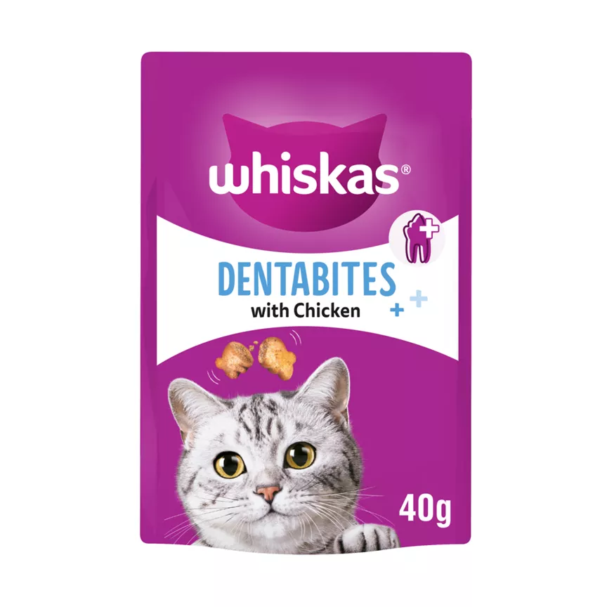 Whiskas Dentabites Adult Cat Treats with Chicken 40g