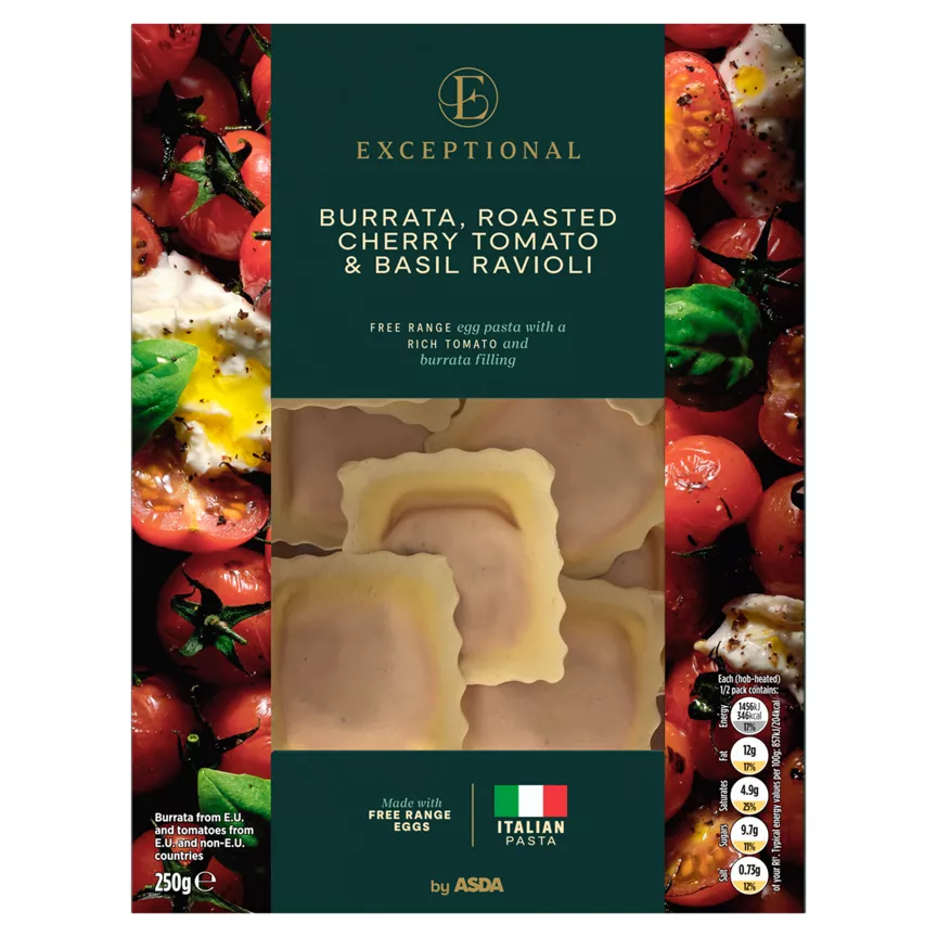 Exceptional by ASDA Burrata, Roasted Cherry Tomato & Basil Ravioli 250g