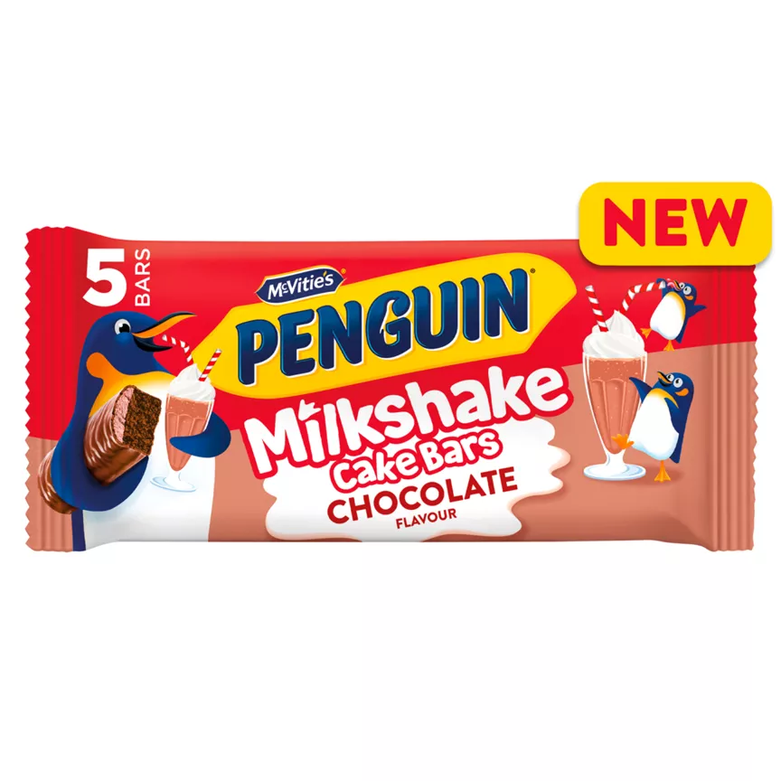 McVitie's Penguin 5 Chocolate Flavour Milkshake Cake Bars