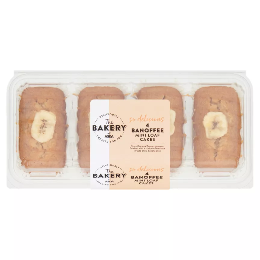 The BAKERY at ASDA 4 Banoffee Mini Loaf Cakes