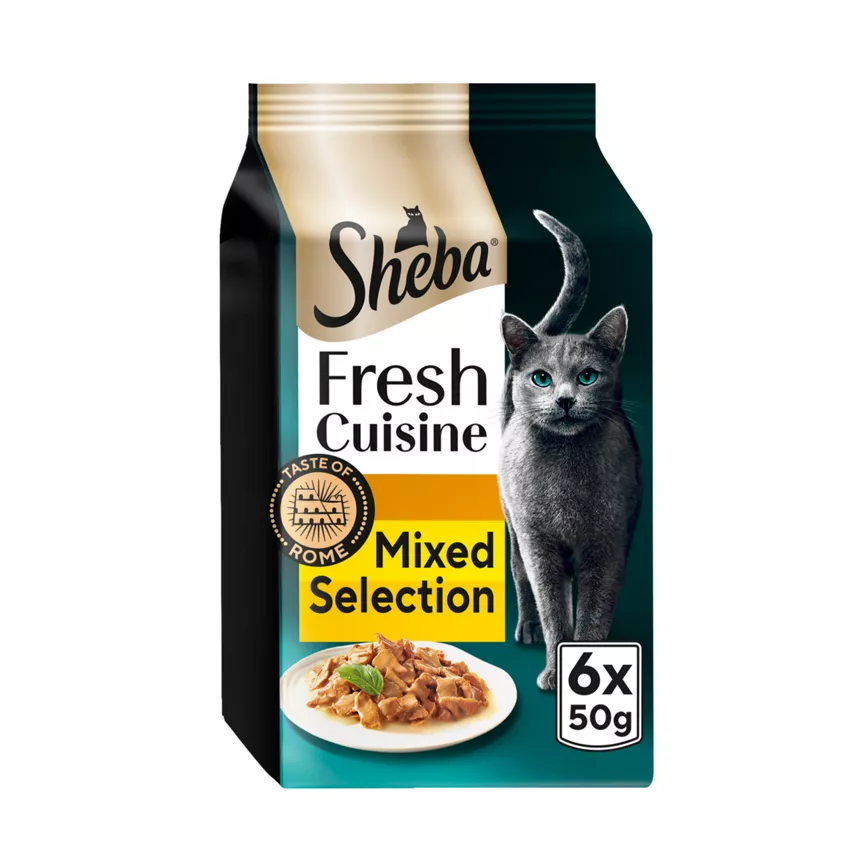 Sheba Fresh Cusine Taste of Rome Wet Cat Food Poultry in Gravy 6x50g Pouch