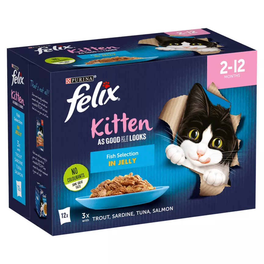 Felix As Good As it Looks Kitten Fish in Jelly Wet Cat Food 12x85g