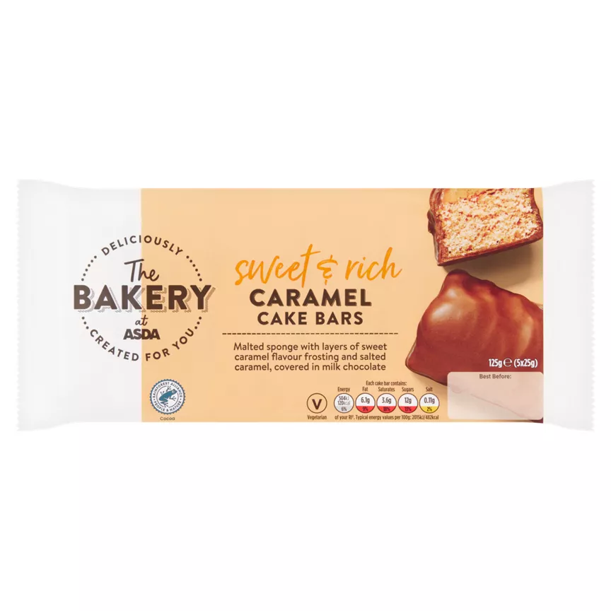 The BAKERY at ASDA Caramel Cake Bars 5 x 25g (125g)