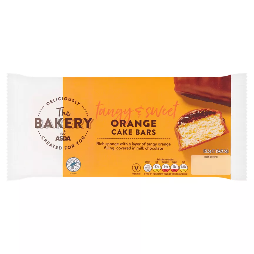 The BAKERY at ASDA Orange Cake Bars 5 x 24.5g (122.5g)