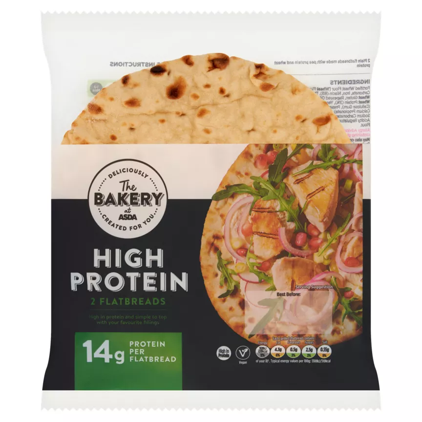 The BAKERY at ASDA 2 High Protein Flatbreads