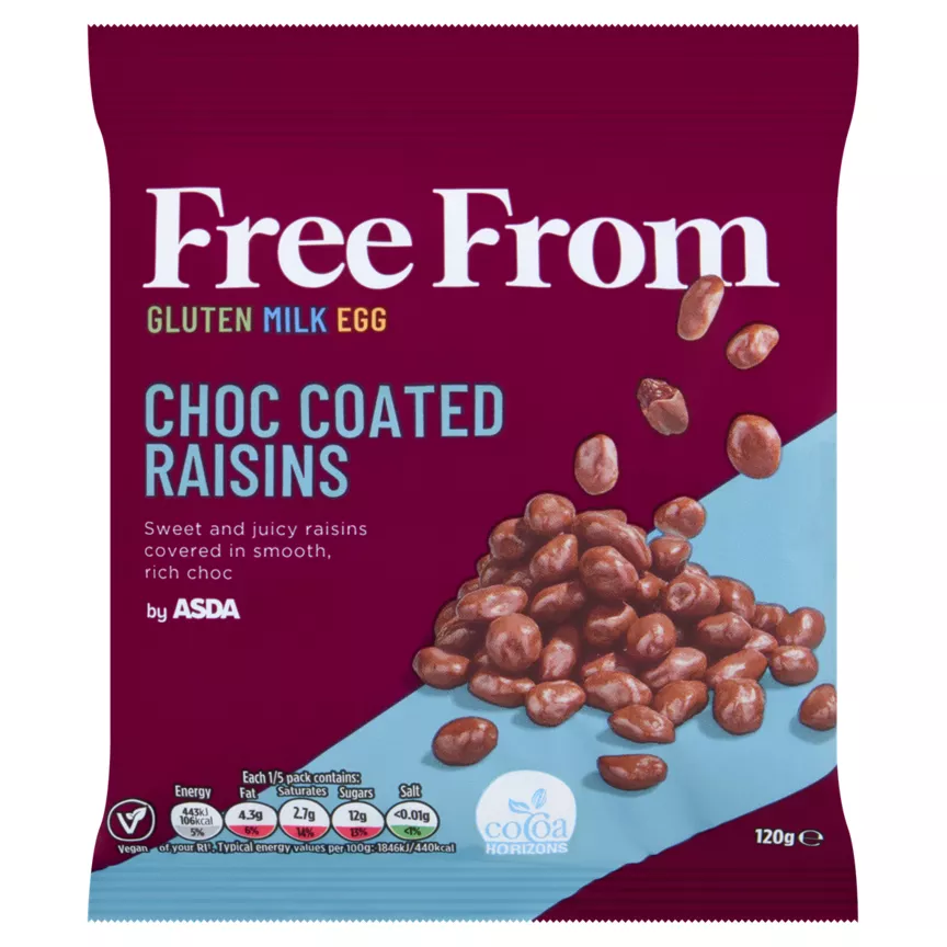 ASDA Free From Choc Coated Raisins 120g