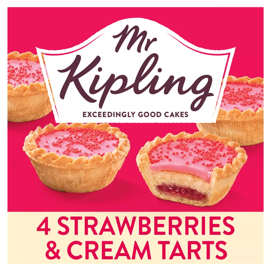 Mr Kipling 4 Strawberries & Cream Tarts - Image 1
