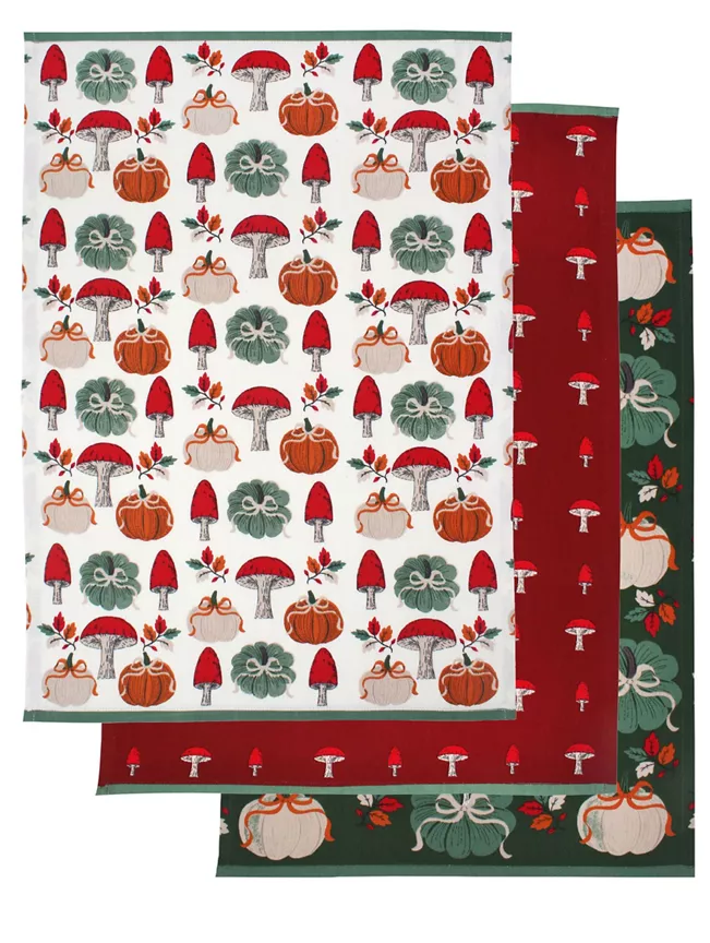 George Home Pumpkin Toadstool Tea Towels