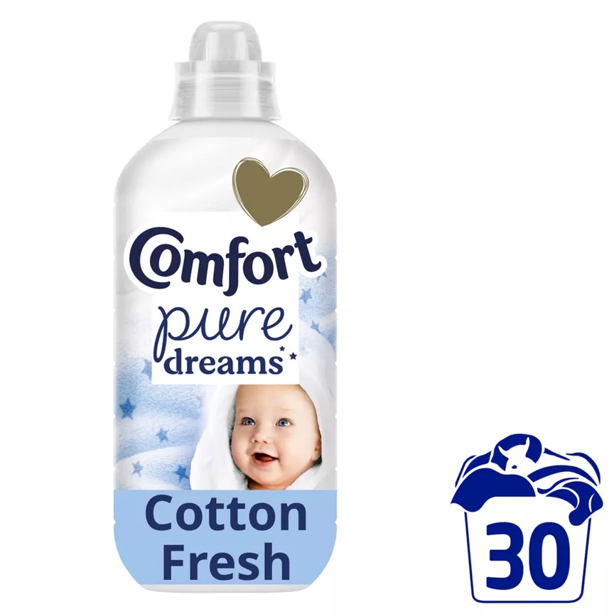 Comfort Fabric Conditioner Pure Dreams Cotton Fresh 30 washes (900 ml)