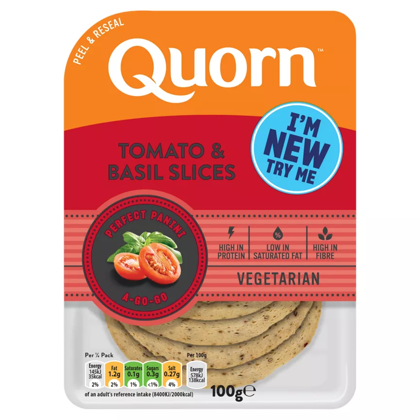 Quorn Tomato & Basil Slices 100g