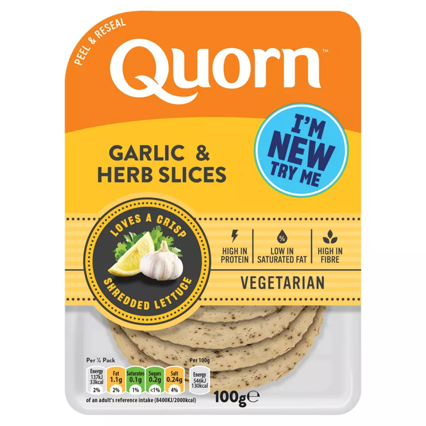 Quorn Garlic & Herb Slices 100g