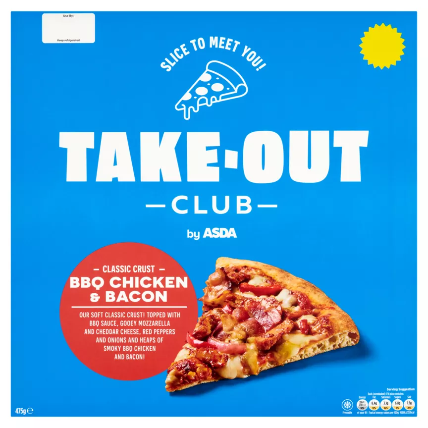 Takeout Club by ASDA Classic Crust BBQ Chicken & Bacon 475g