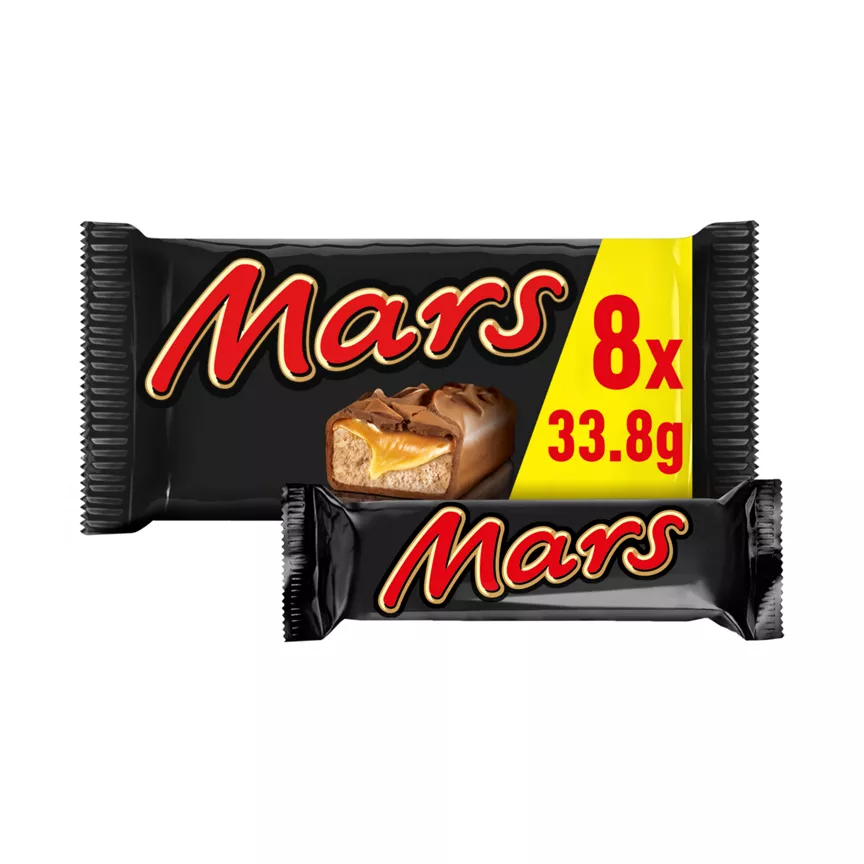 Mars Caramel, Nougat & Milk Chocolate Snack Bars Multipack 8x33.8g