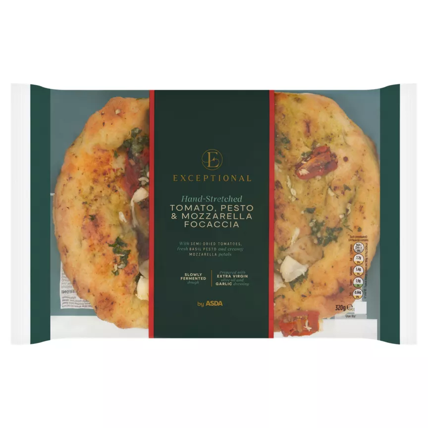Exceptional by ASDA Tomato, Pesto & Mozzarella Focaccia 320g