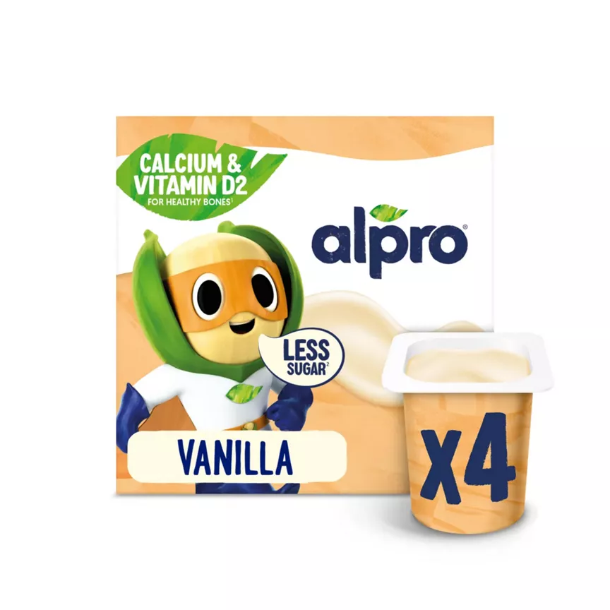 Alpro Kids Vanilla Soya Dairy Free Yoghurt Alternatives 4x115g