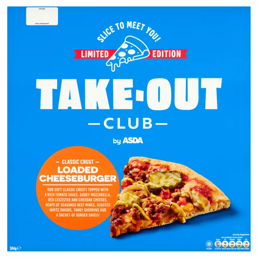 Takeout Club by ASDA Limited Edition Classic Crust Loaded Cheeseburger 504g