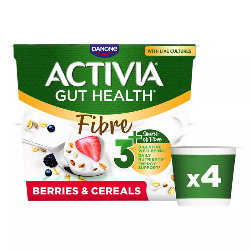 Activia Fibre Berries & Cereals Pots 4 x 115g (460g) - Image 1